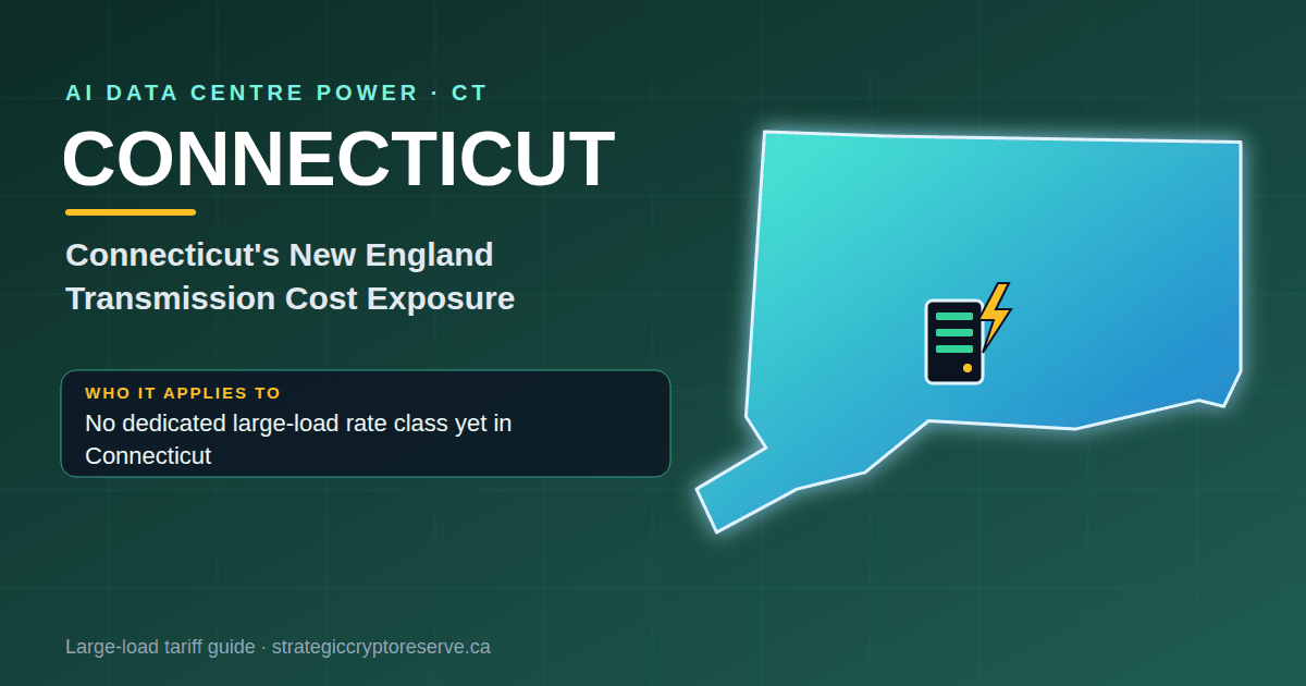 Connecticut AI data center power map: Connecticut's New England Transmission Cost Exposure large-load tariff