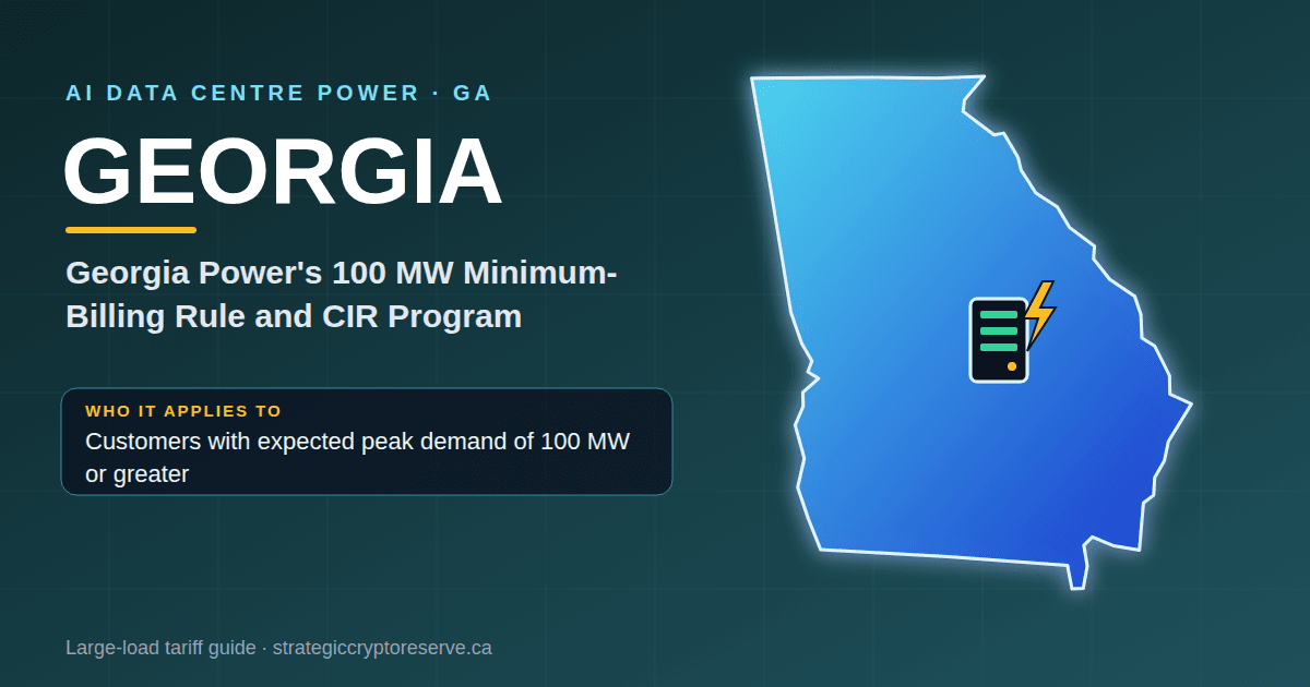 Georgia AI data center power map: Georgia Power's 100 MW Minimum-Billing Rule and CIR Program large-load tariff