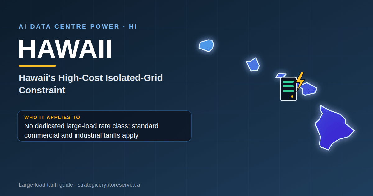 Hawaii AI data center power map: Hawaii's High-Cost Isolated-Grid Constraint large-load tariff