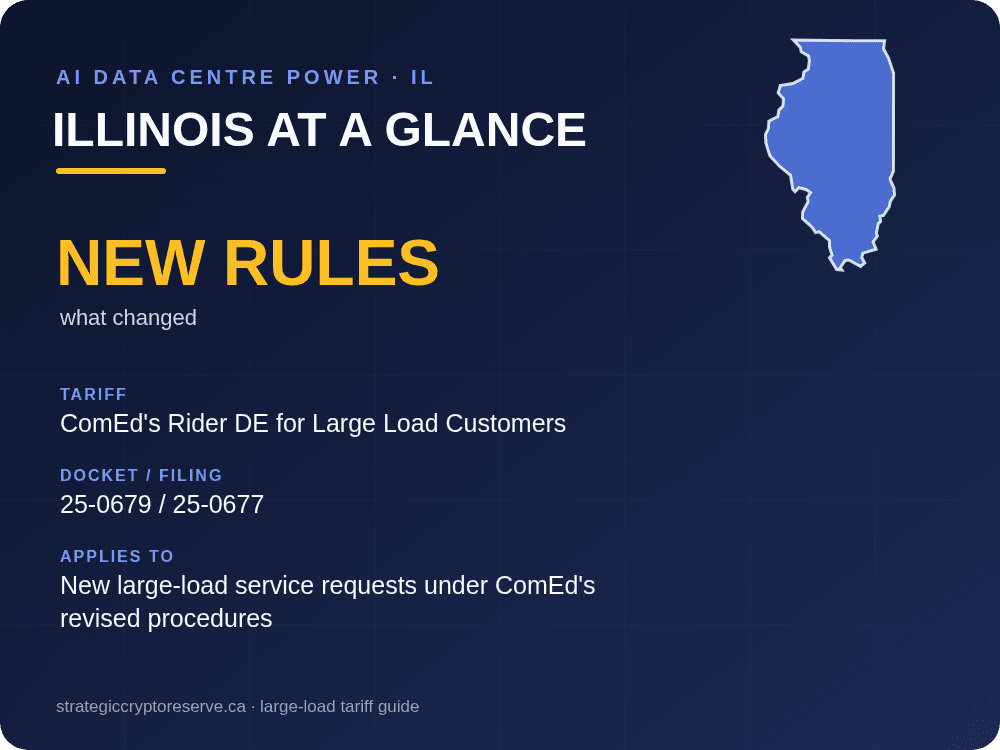 Illinois at a glance: large-load tariff threshold, docket and who it applies to