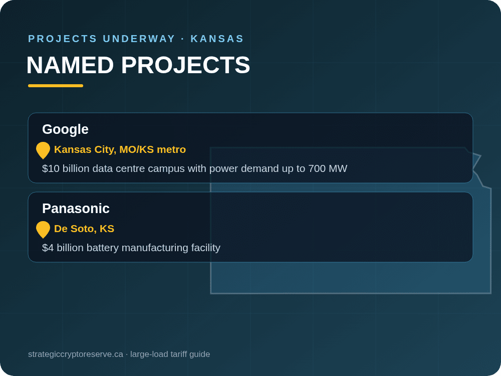 Named data center projects underway in Kansas