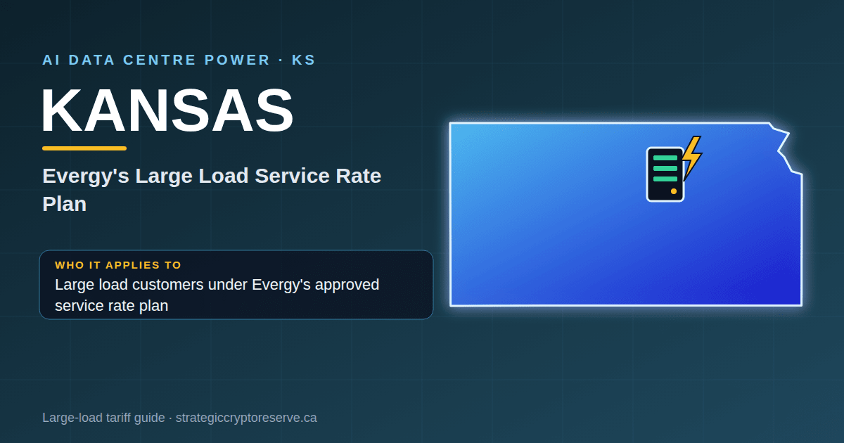 Kansas AI data center power map: Evergy's Large Load Service Rate Plan large-load tariff