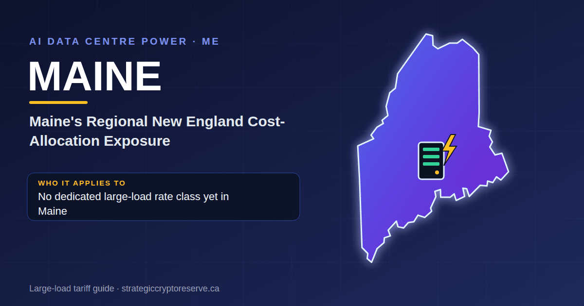 Maine AI data center power map: Maine's Regional New England Cost-Allocation Exposure large-load tariff