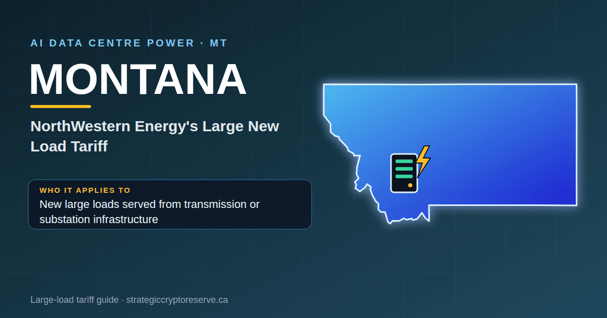 Montana AI data center power map: NorthWestern Energy's Large New Load Tariff large-load tariff