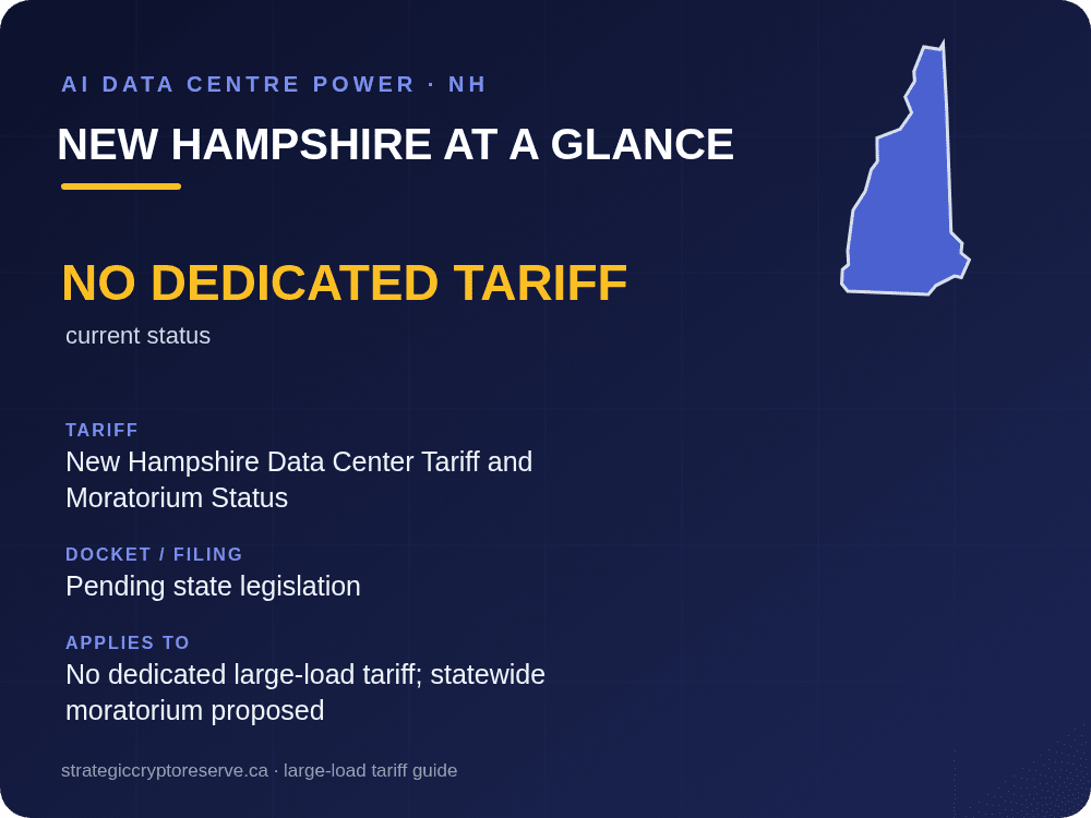 New Hampshire at a glance: large-load tariff threshold, docket and who it applies to