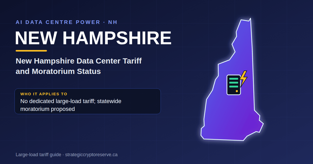 New Hampshire AI data center power map: New Hampshire data center construction large-load tariff
