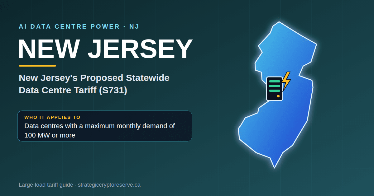 New Jersey AI data center power map: New Jersey's Proposed Statewide Data Center Tariff (S731) large-load tariff
