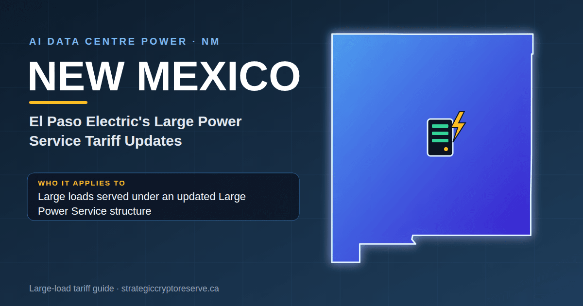 New Mexico AI data center power map: El Paso Electric's Large Power Service Tariff Updates large-load tariff