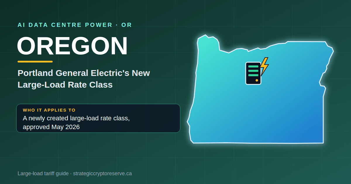 Oregon AI data center power map: Portland General Electric's New Large-Load Rate Class large-load tariff
