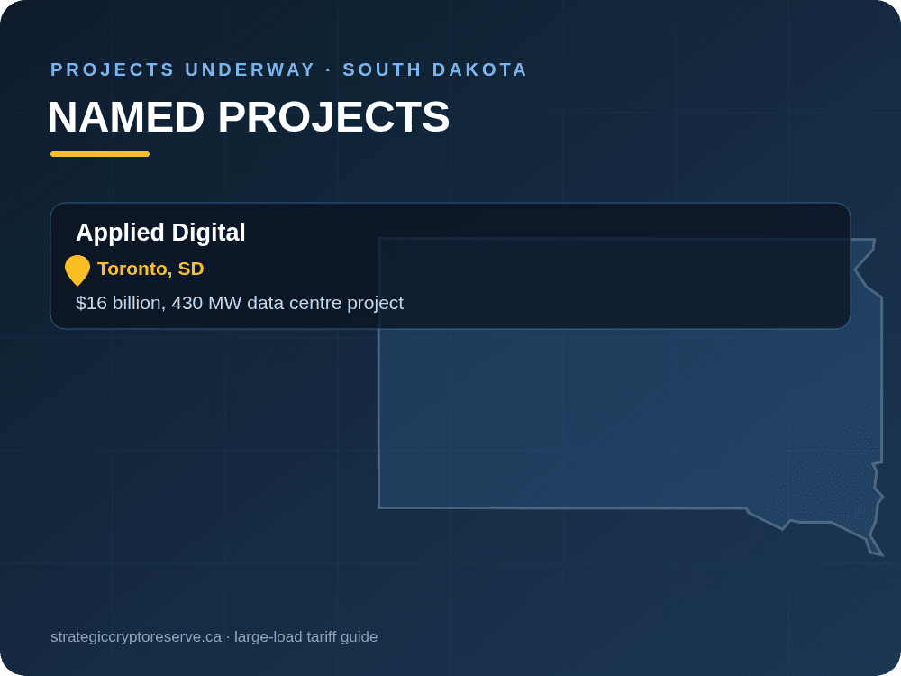Named data center projects underway in South Dakota