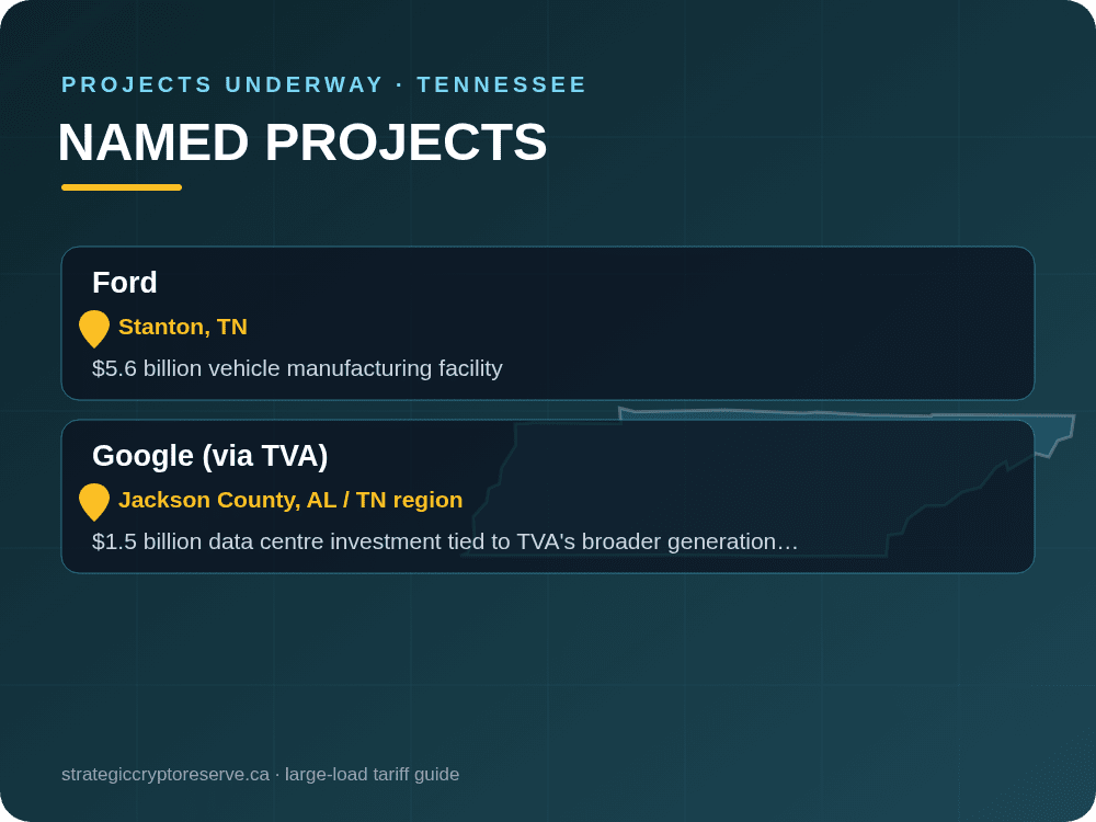 Named data center projects underway in Tennessee