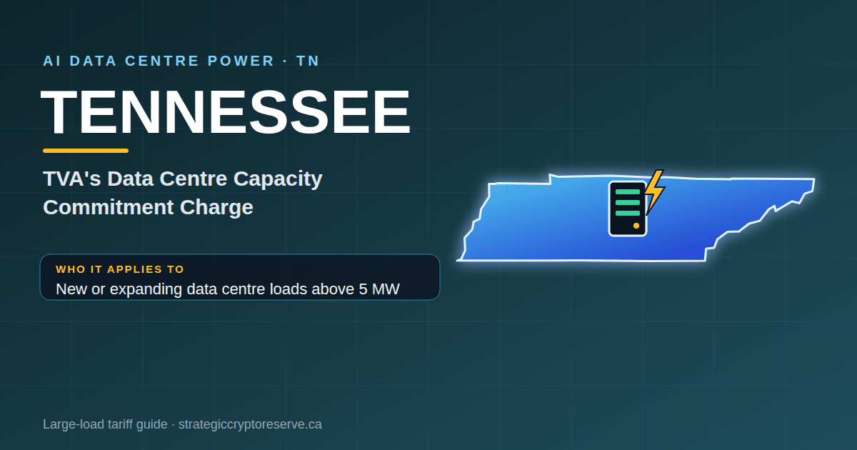 Tennessee AI data center power map: TVA's Data Center Capacity Commitment Charge large-load tariff