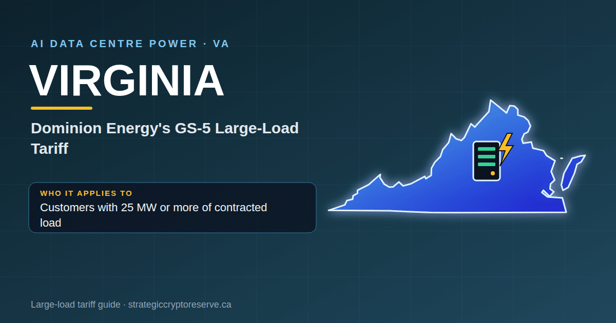 Virginia AI data center power map: Dominion Energy's GS-5 Large-Load Tariff large-load tariff