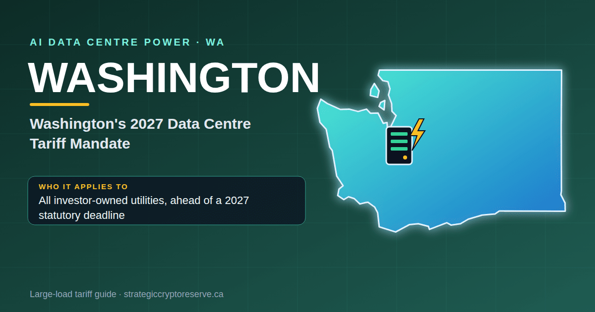 Washington AI data center power map: Washington's 2027 Data Center Tariff Mandate large-load tariff