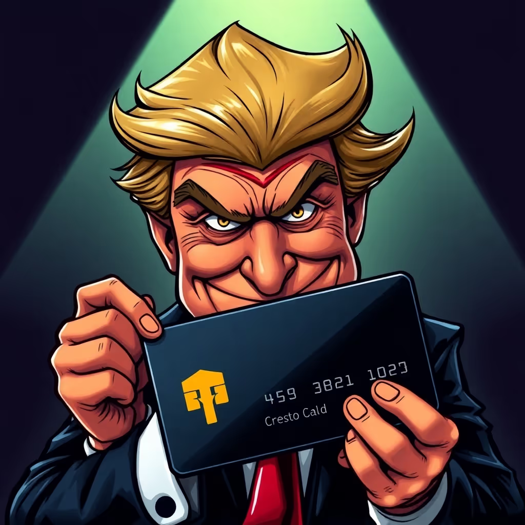Trump credit card NFT polygon artwork